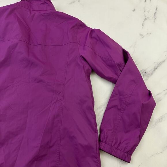 LL Bean Womens Windbreaker Jacket Size M Reg Purple Full Zip Up Lightweight - Picture 9 of 11